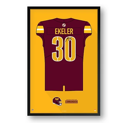 Austin Ekeler Washington Commanders 14" x 20" Framed Jersey Art Print