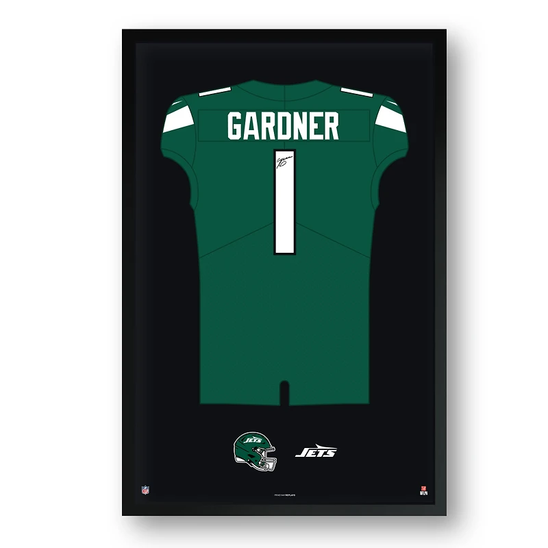 Ahmad Sauce Gardner New York Jets 14" x 20" Framed Jersey Art Print