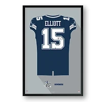 Ezekiel Elliott Dallas Cowboys 14" x 20" Framed Jersey Art Print