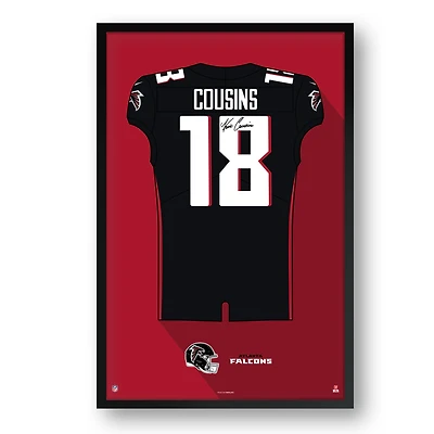 Kirk Cousins Atlanta Falcons 14" x 20" Framed Jersey Art Print