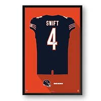 D'Andre Swift Chicago Bears 14" x 20" Framed Jersey Art Print