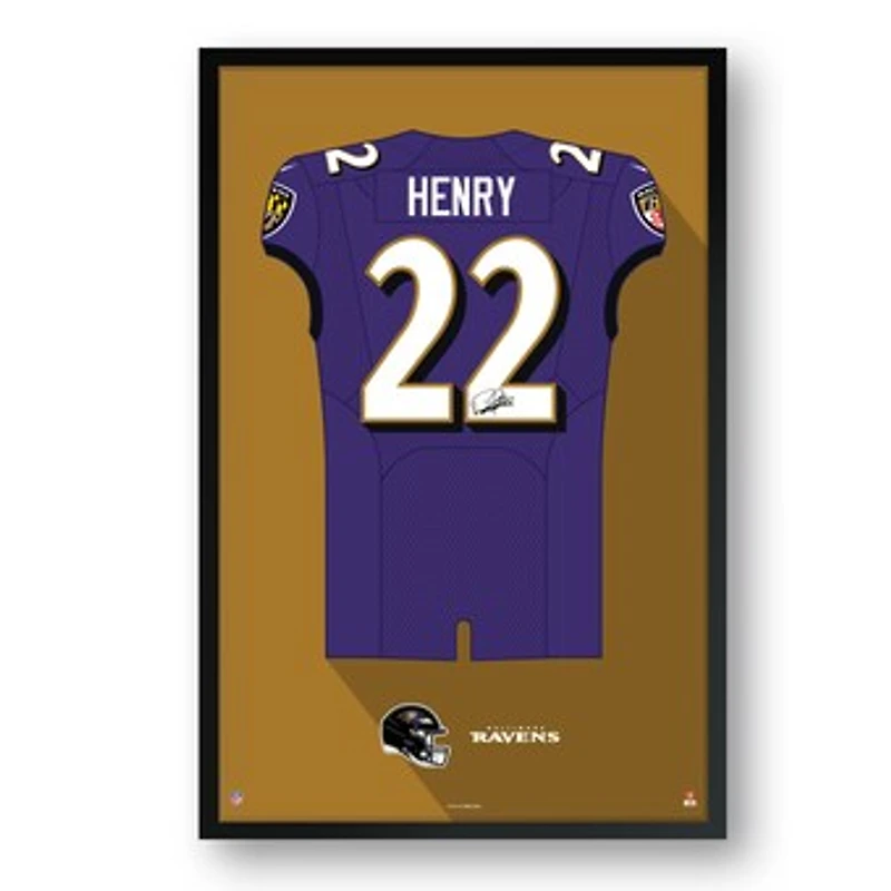 Derrick Henry Baltimore Ravens Framed 27" x 39" Jersey Art Print