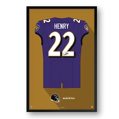 Derrick Henry Baltimore Ravens Framed 27" x 39" Jersey Art Print
