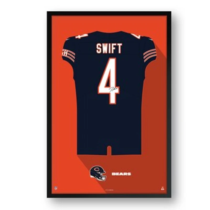 D'Andre Swift Chicago Bears Framed 27" x 39" Jersey Art Print