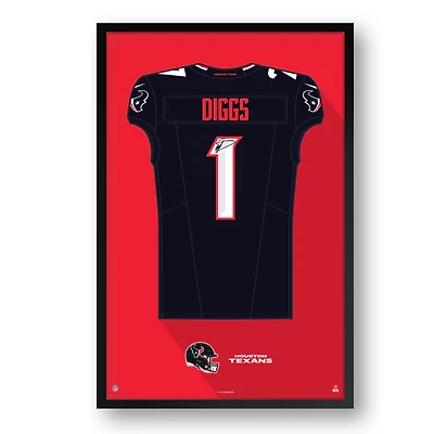 Stefon Diggs Houston Texans Framed 27" x 39" Jersey Art Print