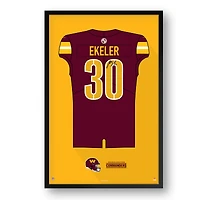 Austin Ekeler Washington Commanders Framed 27" x 39" Jersey Art Print