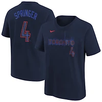 Youth Nike George Springer Navy Toronto Blue Jays Fuse City Connect Name & Number T-Shirt