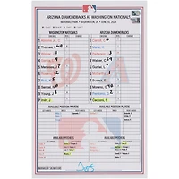 Washington Nationals Game-Used Lineup Card vs. Arizona Diamondbacks on June 18, 2024