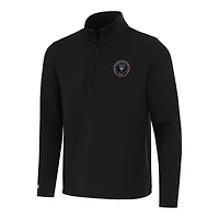 Men's Antigua Black Inter Miami CF Insider Quarter-Zip Jacket