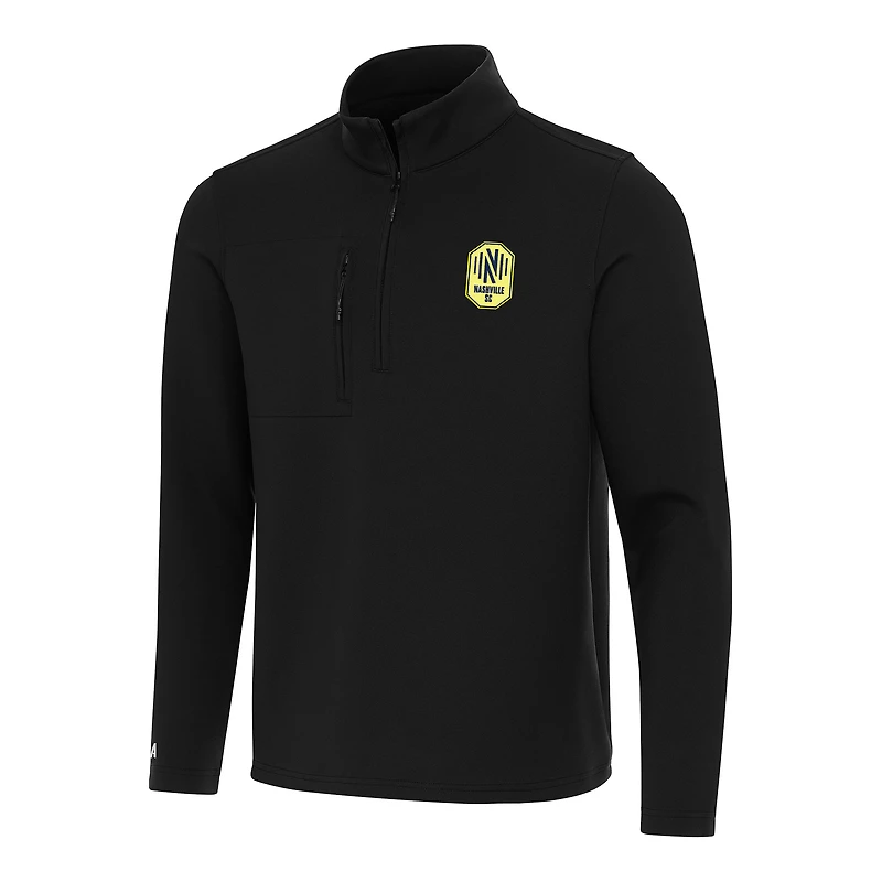 Men's Antigua Black Nashville SC Insider Quarter-Zip Jacket