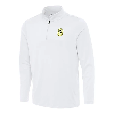 Men's Antigua White Nashville SC Reprocess Quarter-Zip Jacket