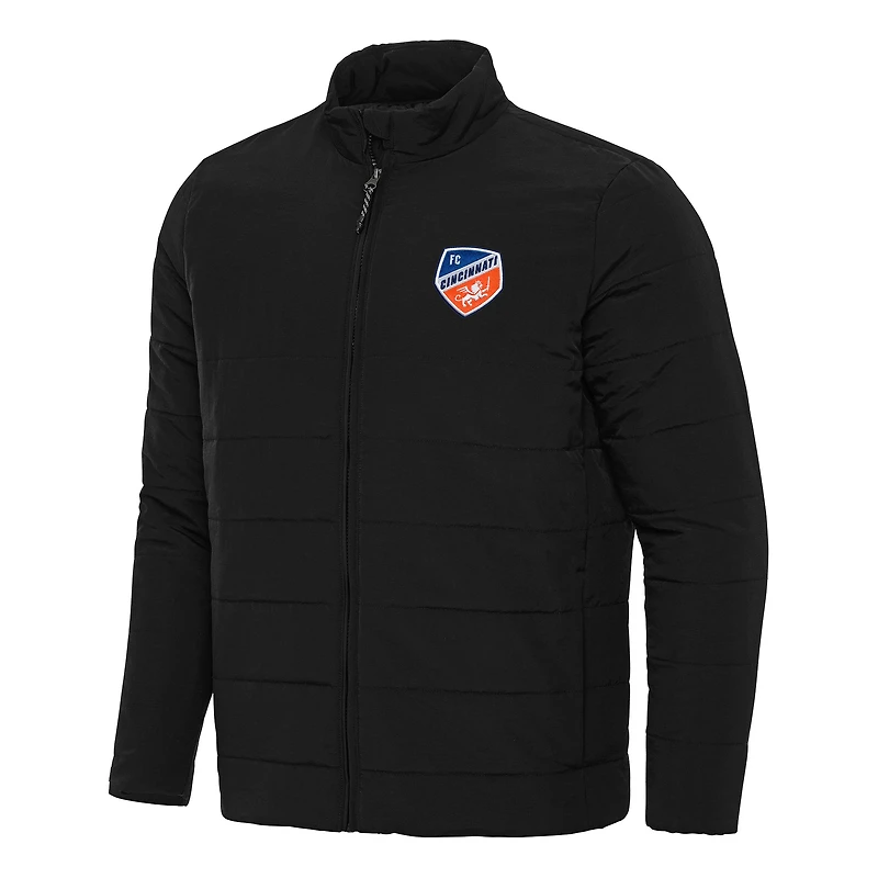 Men's Antigua Black FC Cincinnati Swelter Full-Zip Jacket
