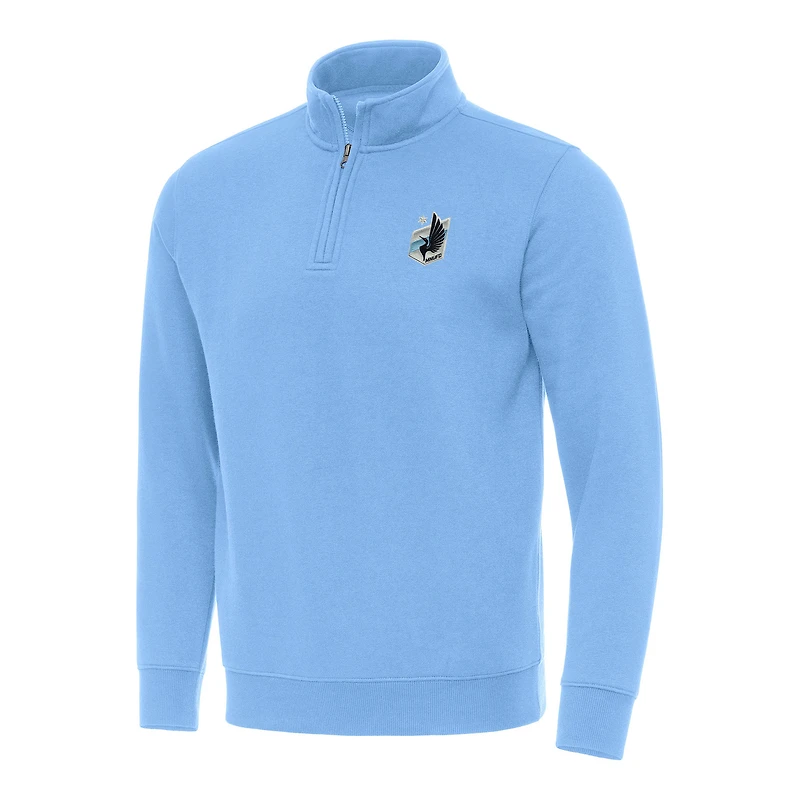 Men's Antigua Light Blue Minnesota United FC Victory Quarter-Zip Jacket