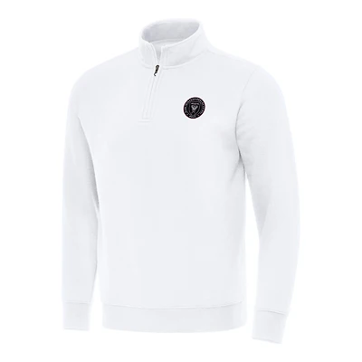 Men's Antigua White Inter Miami CF Victory Quarter-Zip Jacket