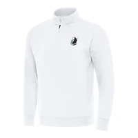 Men's Antigua White Minnesota United FC Victory Quarter-Zip Jacket