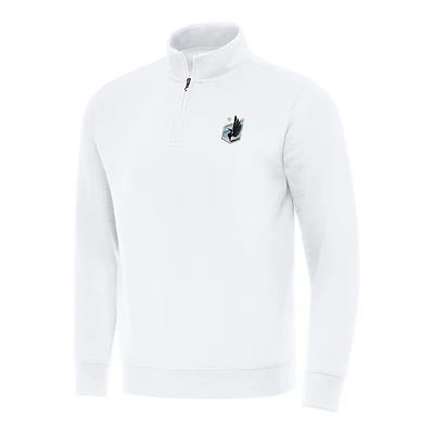 Men's Antigua White Minnesota United FC Victory Quarter-Zip Jacket