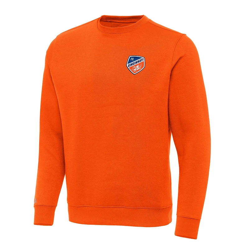 Men's Antigua Orange FC Cincinnati  Victory Pullover Sweatshirt