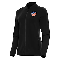 Women's Antigua Black FC Cincinnati Continual Full-Zip Jacket