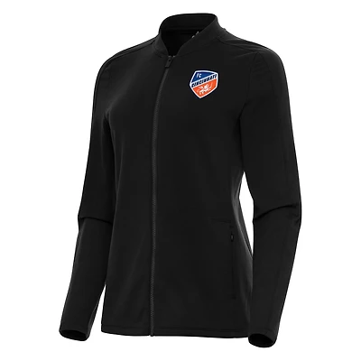 Women's Antigua Black FC Cincinnati Continual Full-Zip Jacket