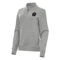 Women's Antigua Heather Gray Inter Miami CF Crush Quarter-Zip Top