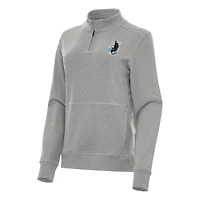 Women's Antigua Heather Gray Minnesota United FC Crush Quarter-Zip Top