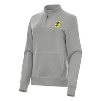 Women's Antigua Heather Gray Nashville SC Crush Quarter-Zip Top