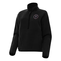 Women's Antigua Black Inter Miami CF Figure Half-Zip Sweatshirt