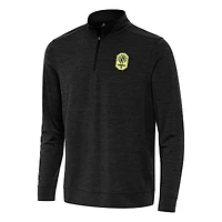 Men's Antigua Heather Black Nashville SC Bright Quarter-Zip Top