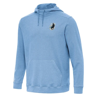 Men's Antigua Heather Powder Blue Minnesota United FC Cloud Pullover Hoodie