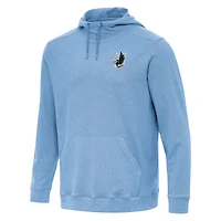 Men's Antigua Heather Powder Blue Minnesota United FC Cloud Pullover Hoodie