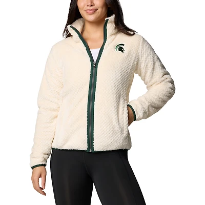 Women's Columbia  Cream Michigan State Spartans Fireside II Sherpa Full-Zip Jacket