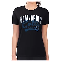 Women's G-III 4Her by Carl Banks Black Indianapolis Colts Super-Slim Fit Lightweight Filigree Team T-Shirt