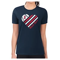 Women's G-III 4Her by Carl Banks  Navy Boston Red Sox Super-Slim Fit Lightweight Heart Graphic T-Shirt