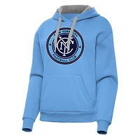 Women's Antigua Sky Blue New York City FC Victory Pullover Hoodie