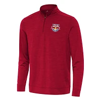 Men's Antigua Heather Red New York Red Bulls Bright Quarter-Zip Top
