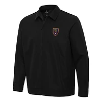 Men's Antigua Black Real Salt Lake Pivot Full-Zip Jacket