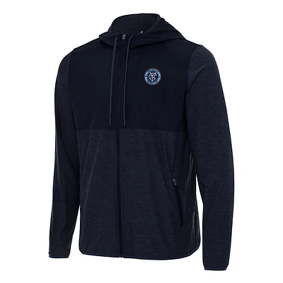 Men's Antigua Navy New York City FC Sway Full-Zip Hoodie