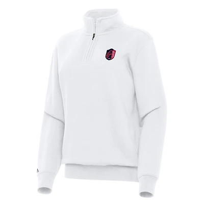 Women's Antigua White St. Louis City SC Victory Quarter-Zip Pullover Top