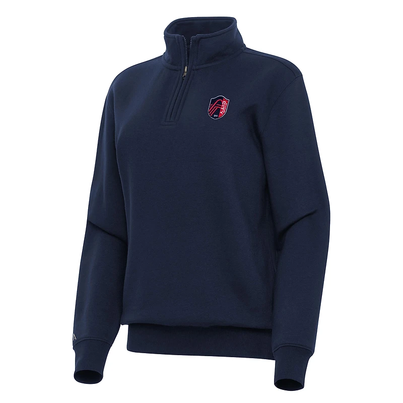 Women's Antigua Navy St. Louis City SC Victory Quarter-Zip Pullover Top