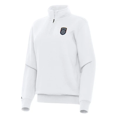 Women's Antigua White San Diego FC Victory Quarter-Zip Pullover Top