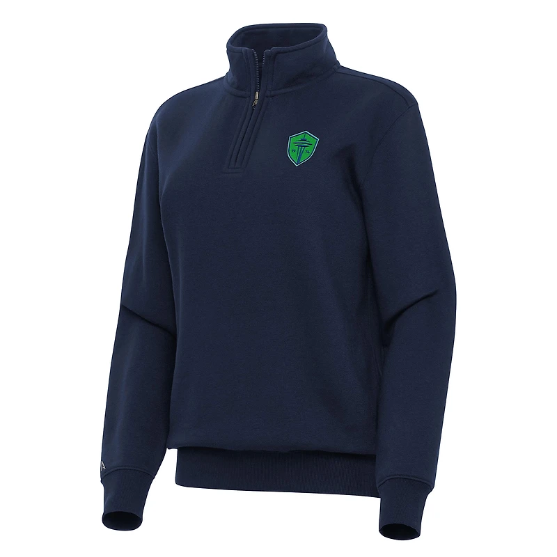 Women's Antigua Navy Seattle Sounders FC Victory Quarter-Zip Pullover Top