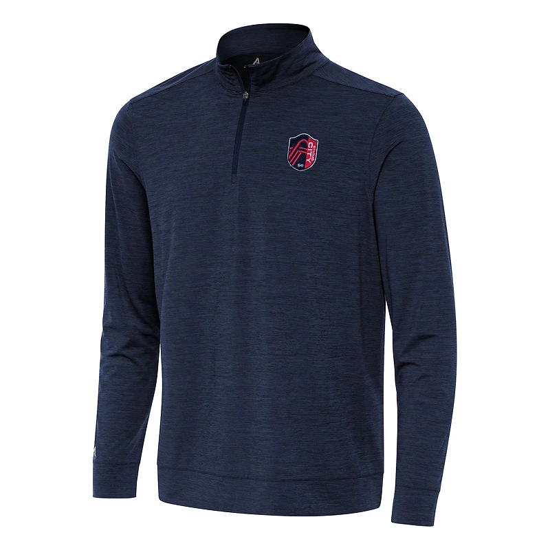 Men's Antigua Heather Navy St. Louis City SC Bright Quarter-Zip Top