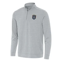 Men's Antigua Heather Gray San Diego FC Bright Quarter-Zip Top