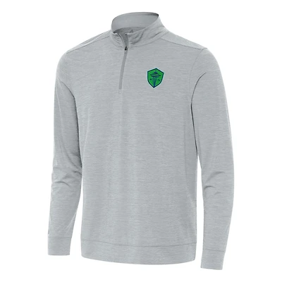 Men's Antigua Heather Gray Seattle Sounders FC Bright Quarter-Zip Top