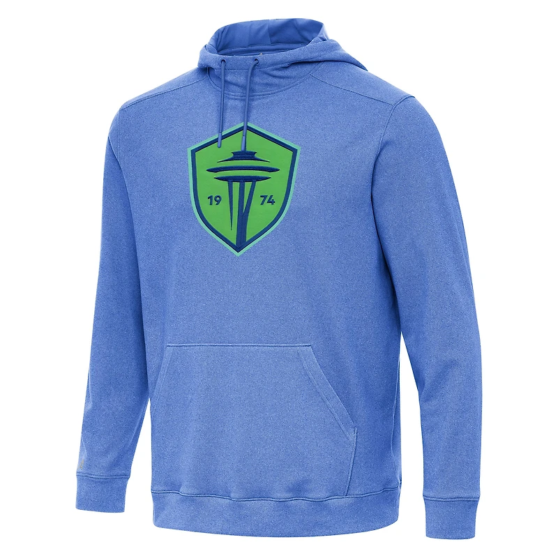 Men's Antigua Heather Blue Seattle Sounders FC Cloud Pullover Hoodie