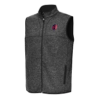 Men's Antigua Heather Black St. Louis City SC Fortune Full-Zip Vest