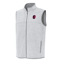 Men's Antigua Heather Gray St. Louis City SC Fortune Full-Zip Vest