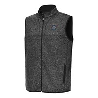 Men's Antigua Heather Black San Diego FC Fortune Full-Zip Vest