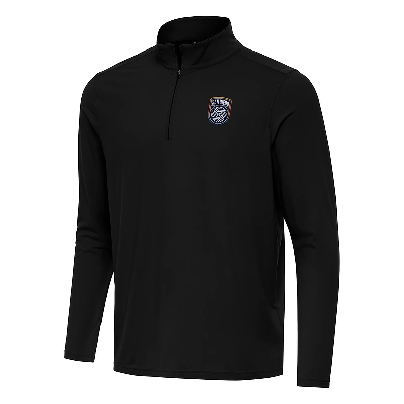 Men's Antigua Black San Diego FC Intent Quarter-Zip Jacket
