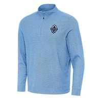 Men's Antigua Heather Light Blue Vancouver Whitecaps FC Subtle Quarter-Zip Jacket